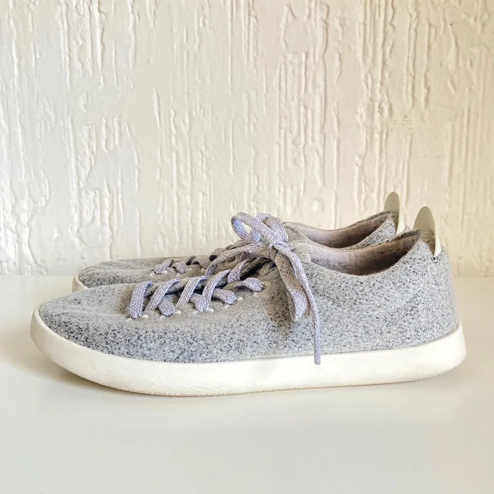 All Birds Gray Merino Wool Tie Up Sneakers Shoes Size 10